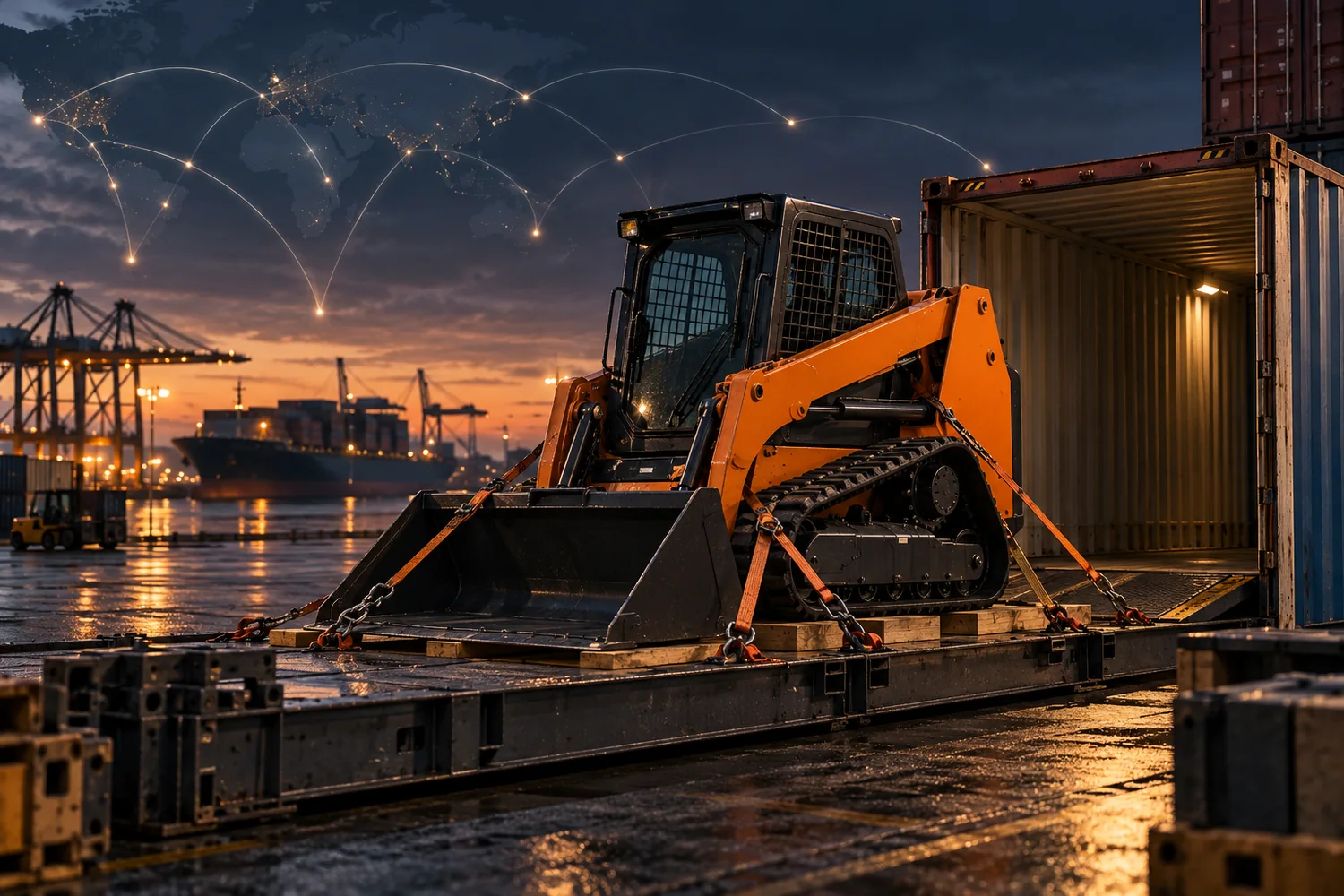 Máquina compacta de construção preparada para exportação